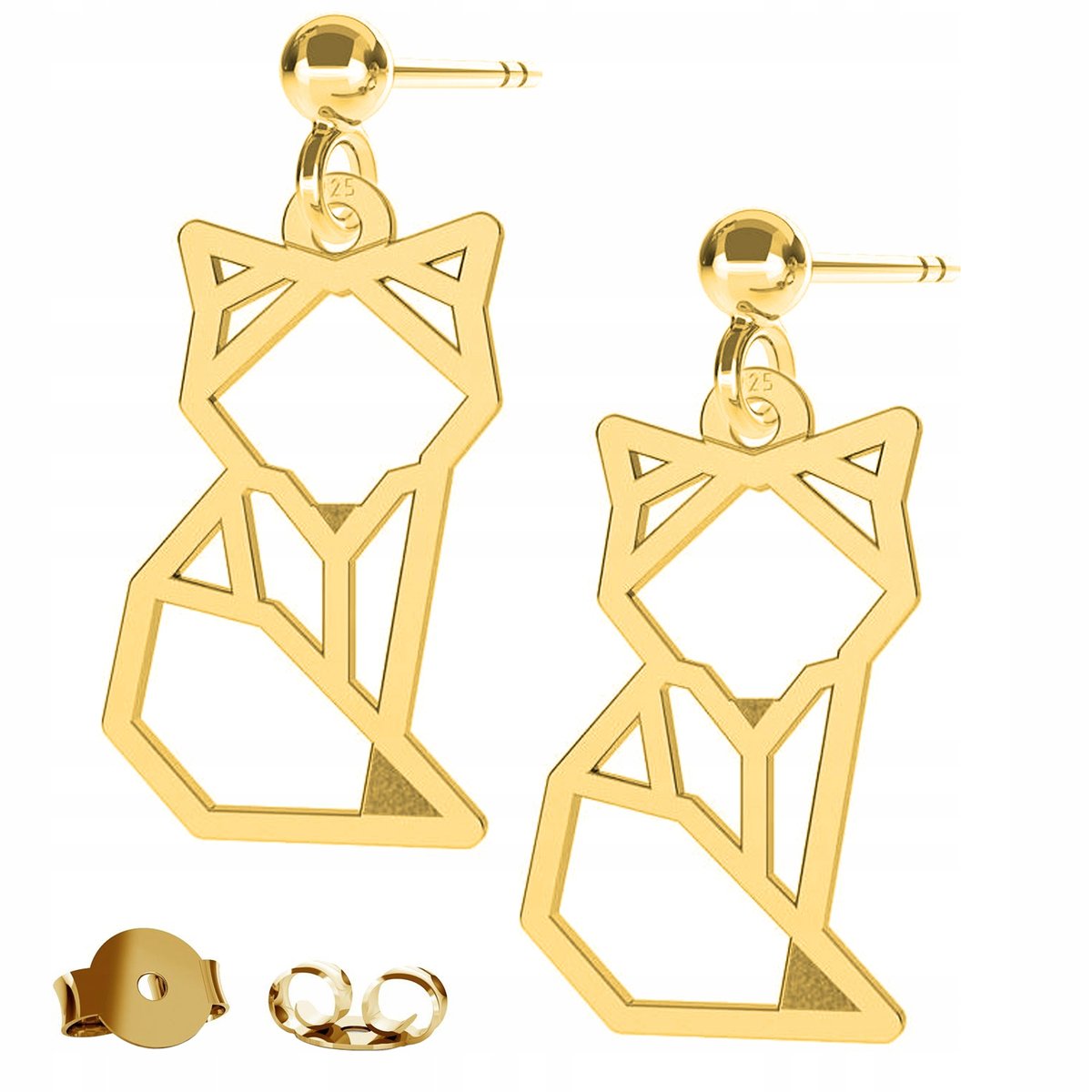 Kolczyki złote Kot Kotek Zwierzę 925