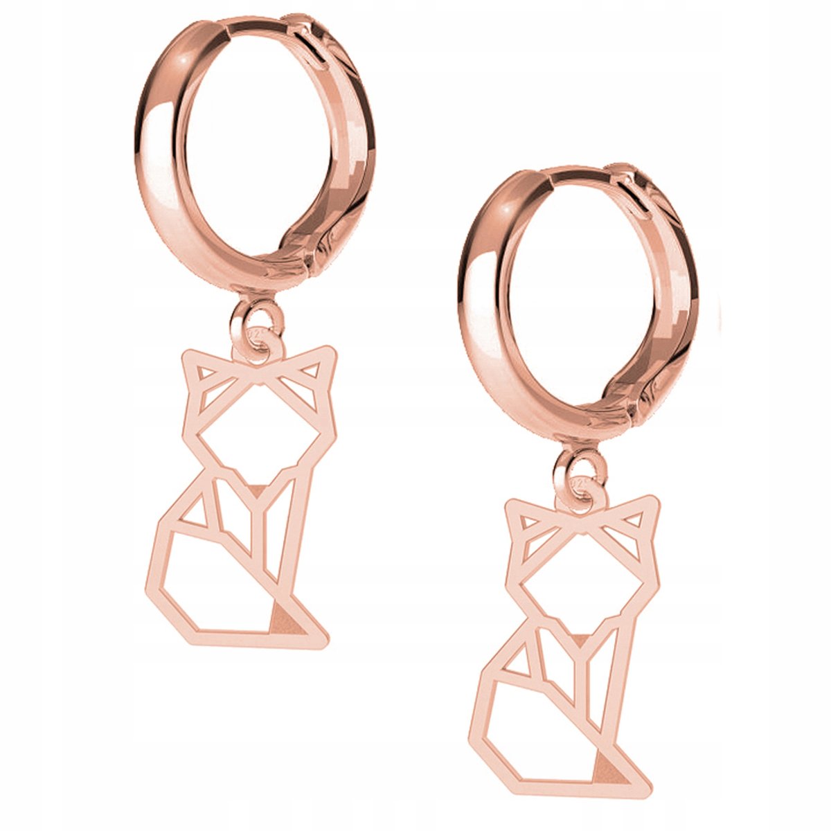 Kolczyki Kot Kotek Zwierzę różowe złoto 925