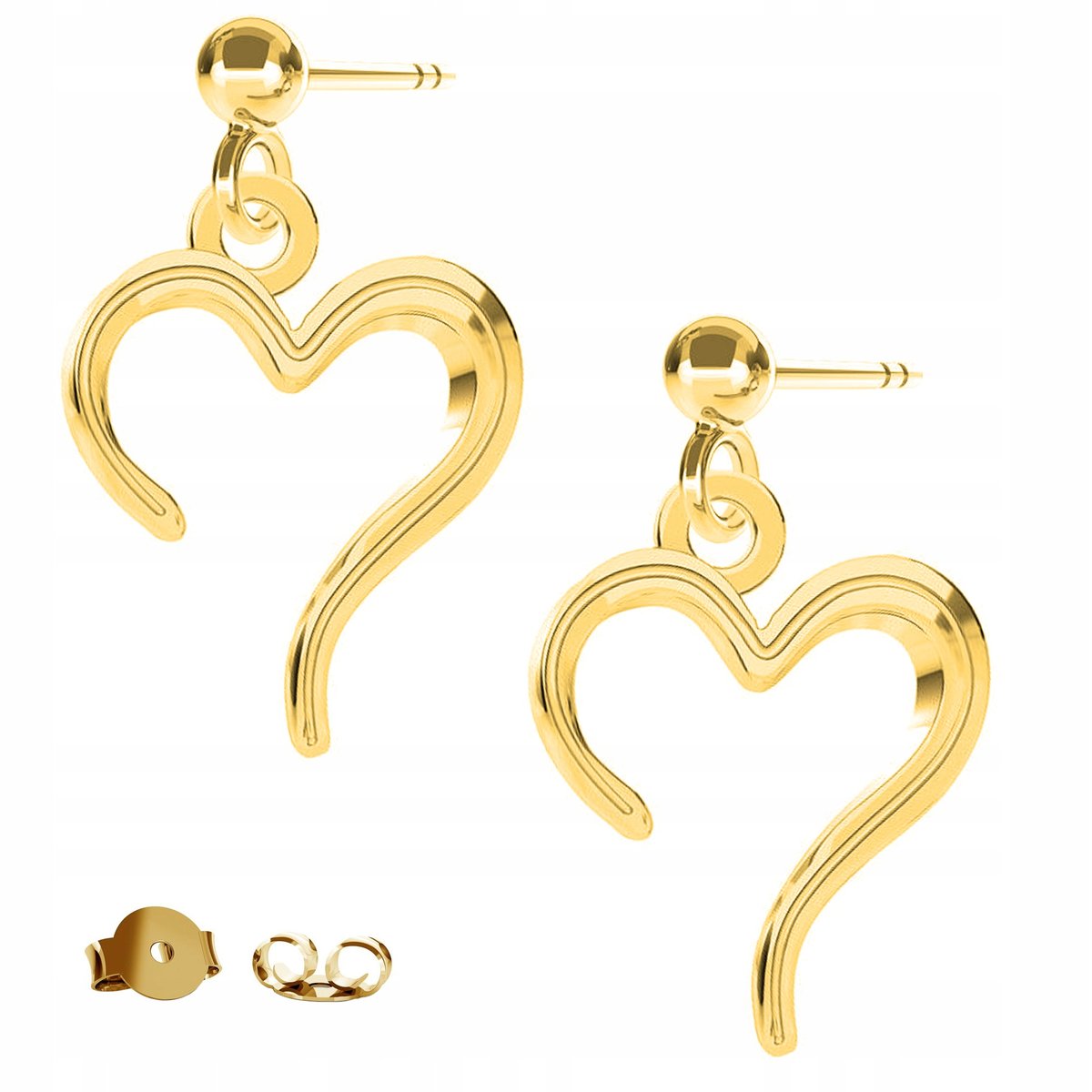 Kolczyki złote Serce Serduszko 925