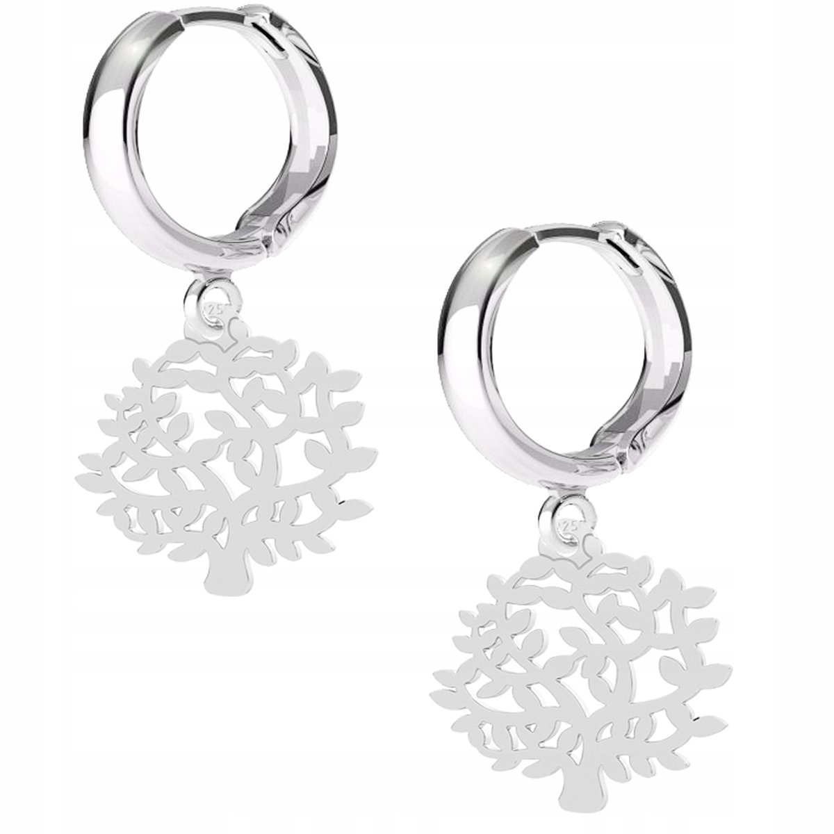 Kolczyki srebrne Drzewo Drzewko 925