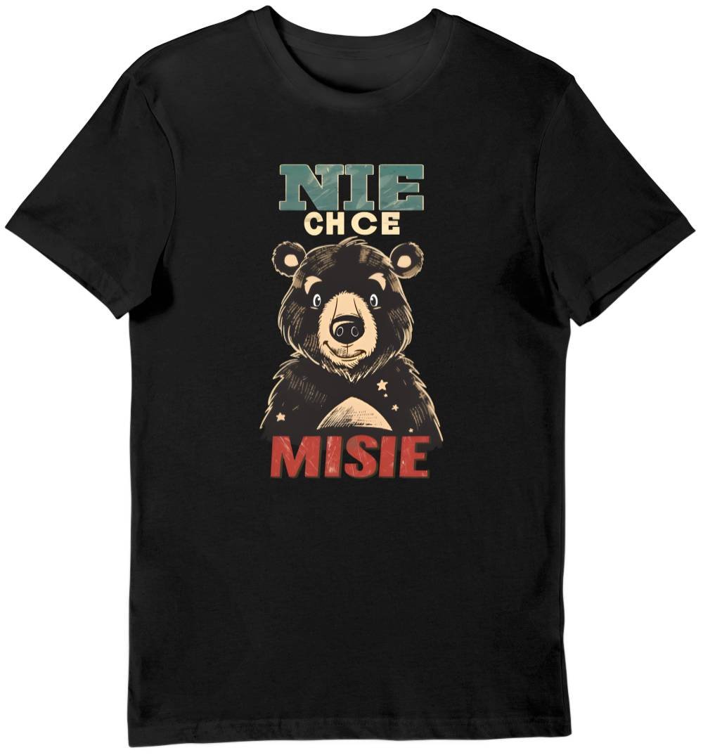 Koszulka męska z napisem nie chce mi się czarna 3XL