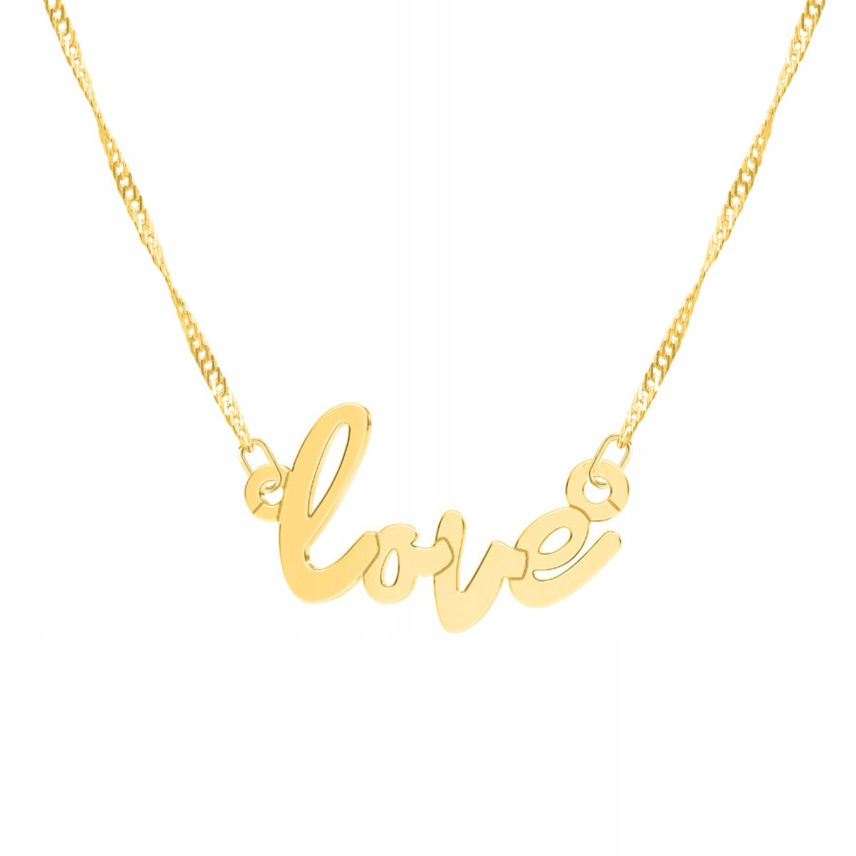 Łańcuszek złoty naszyjnik 925 Napis Love Miłość