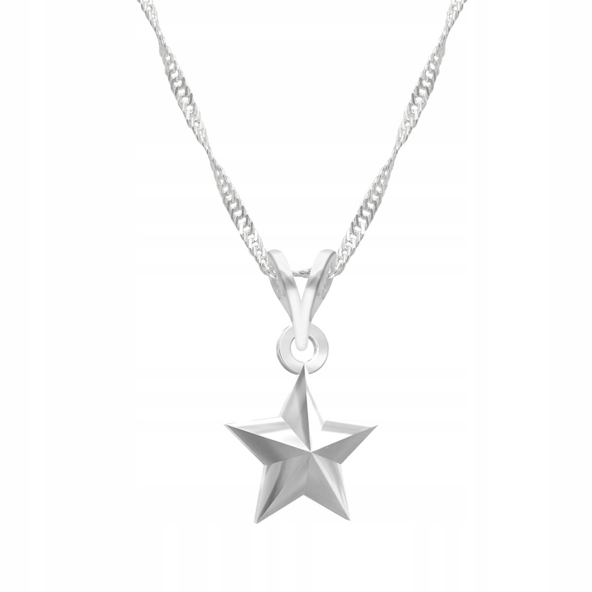 Łańcuszek srebrny naszyjnik 925 Gwiazda Gwiazdka