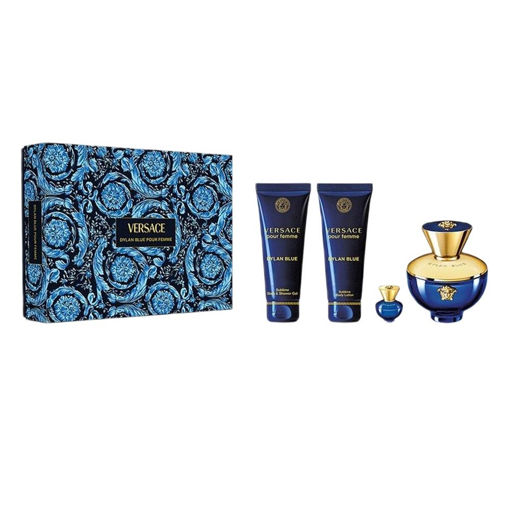 Pour Femme Dylan Blue zestaw woda perfumowana spray 100ml + żel pod prysznic 100ml + balsam do ciała 100ml + miniatura wody perfumowanej 5ml