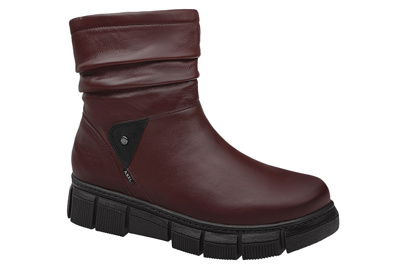 Kozaki AXEL Comfort 4486 Rubinowe H ocieplane Botki na Haluksy Kosela Medic 9486
