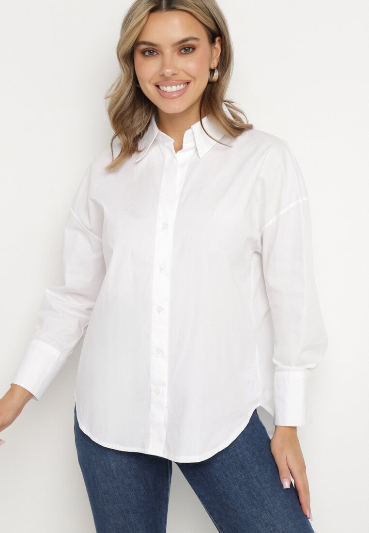 Biała Bawełniana Koszula w Klasycznym Stylu Nalaris