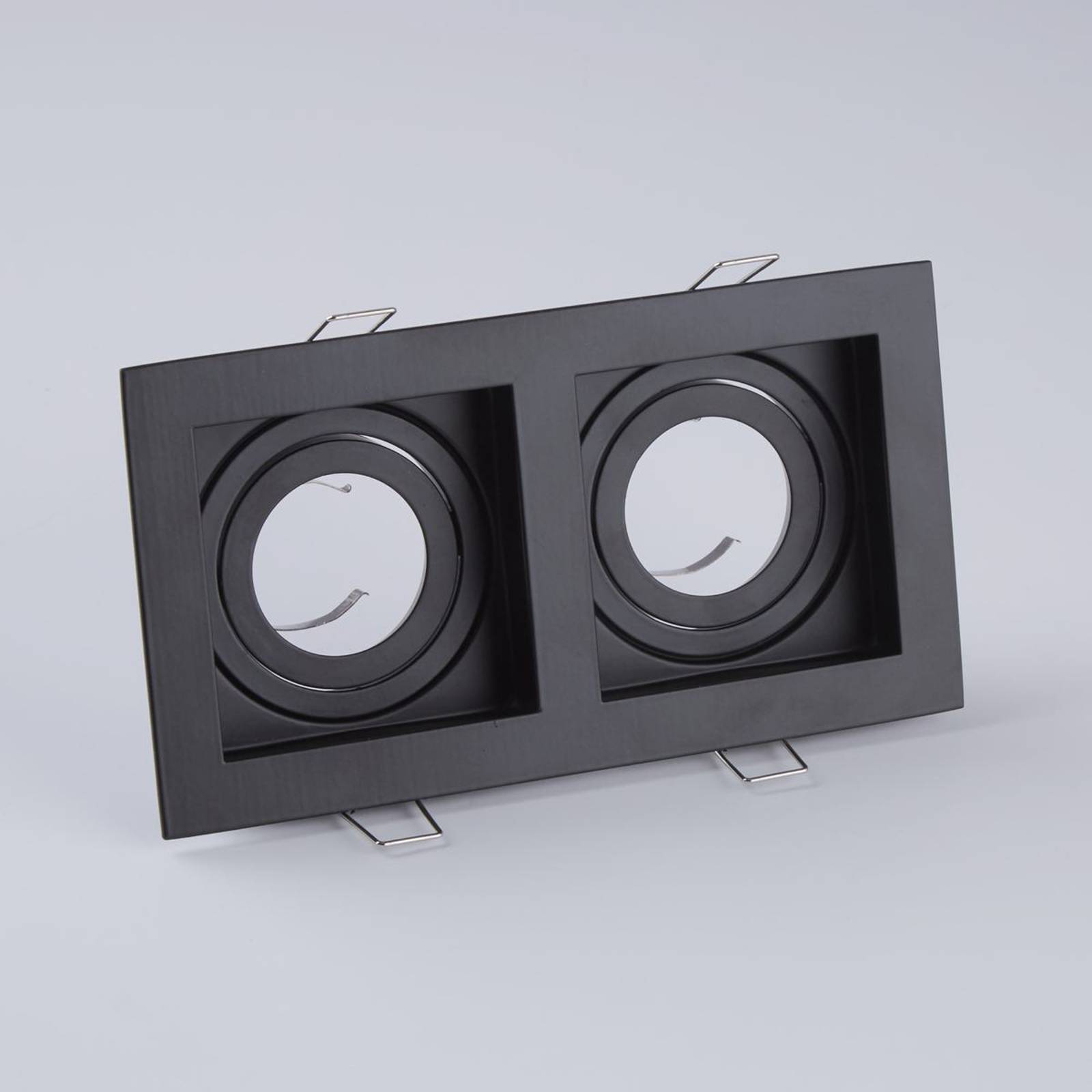 Searchlight Oprawa wpuszczana Grid Two, 2-punktowa, czarna, 18,5x10cm, aluminium, GU10