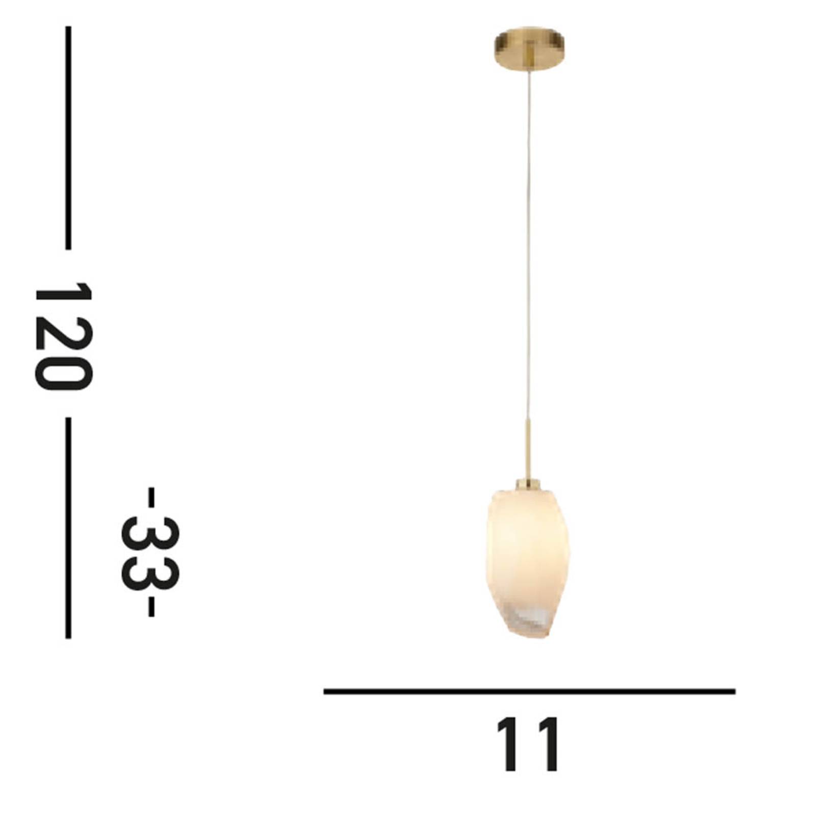Searchlight Lampa wisząca Rocky, 1-punktowa, kolor mosiądz, stal, szkło