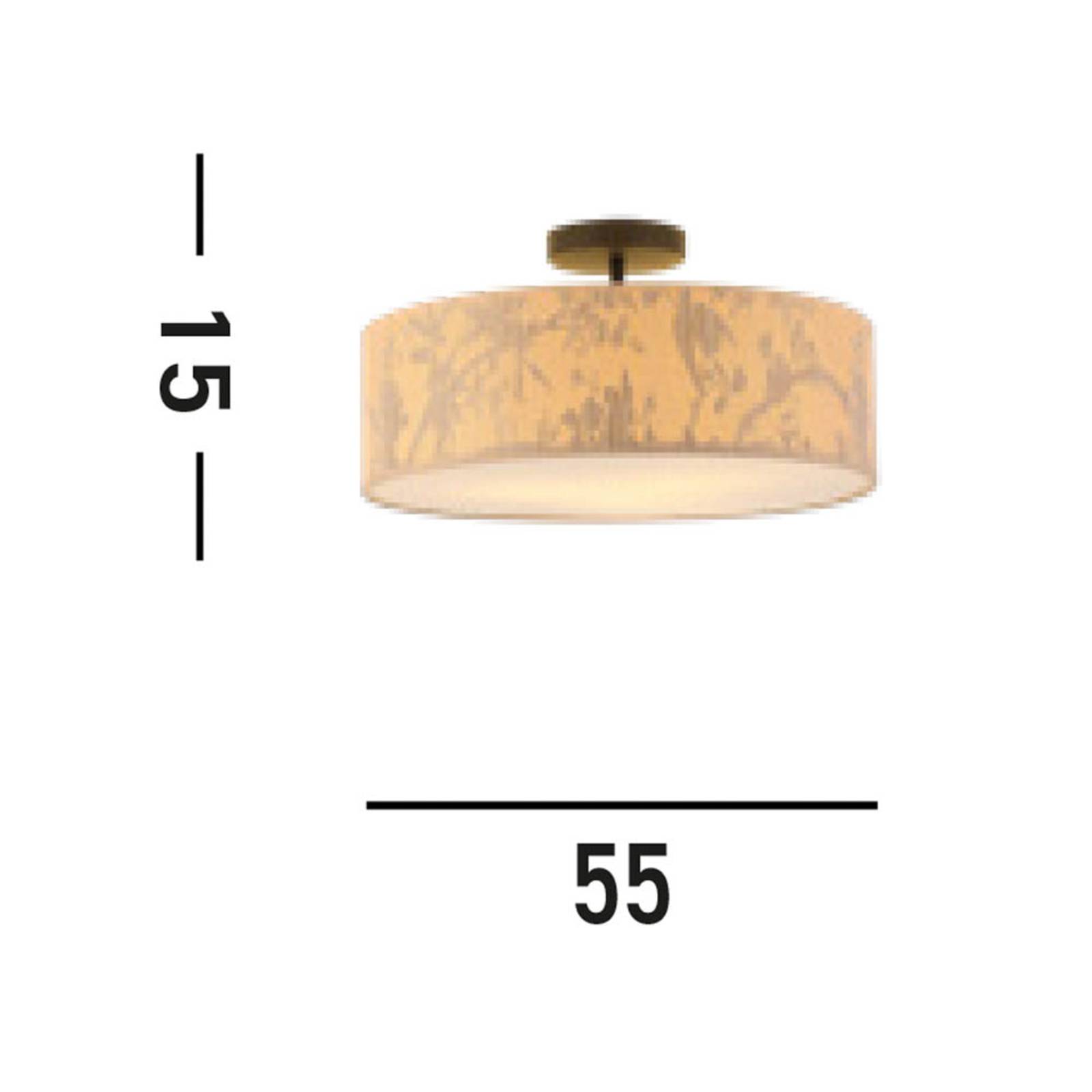 Searchlight Lampa sufitowa Isla, Ø 55 cm, brązowy, beżowy, bambus, stal