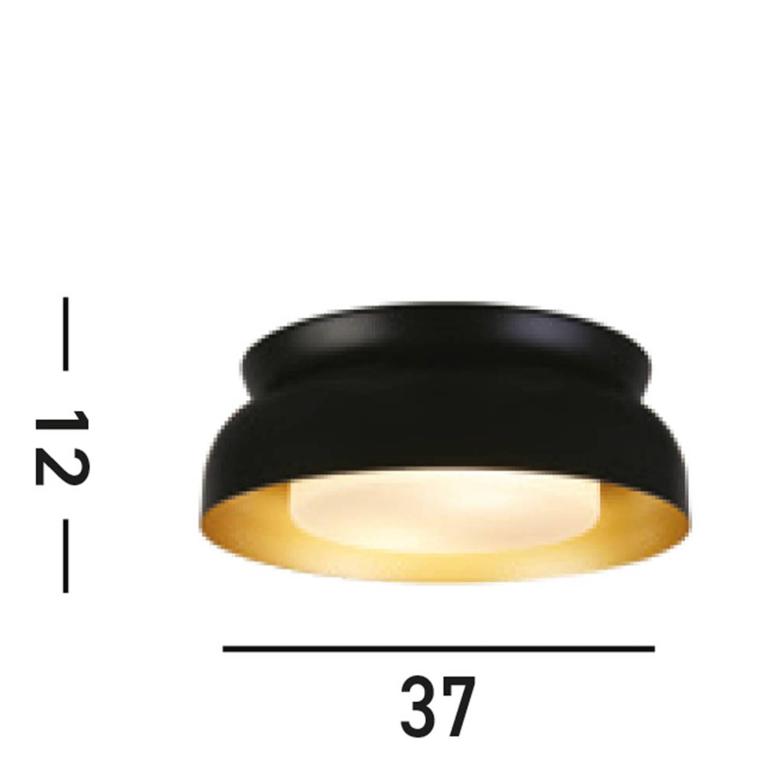 Searchlight Lampa sufitowa Kendal, czarny/złoty, stal, szkło