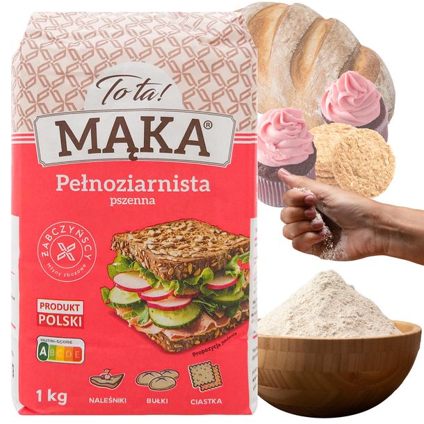 top ToTa! Mąka pszenna pełnoziarnista 1 kg