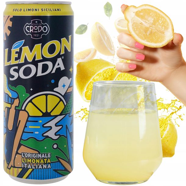 Fonti di Crodo Lemon soda Napój gazowany Cytryna 330 ml