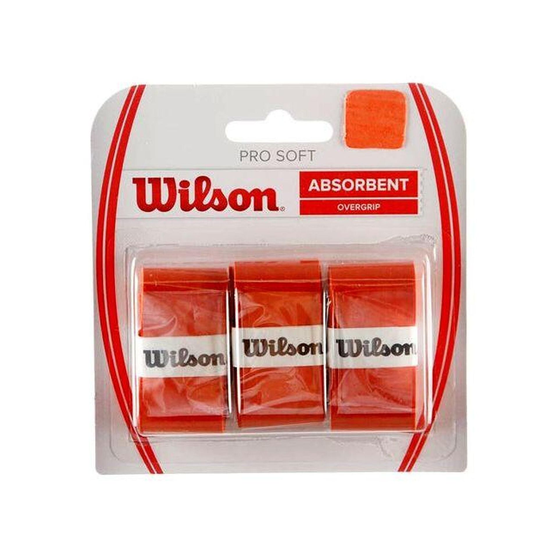 Wilson Pro Soft, owijki do rakiety tenisowej, uniseks, 3 szt. w opakowaniu, pomarańczowa, jeden rozmiar 0887768146955