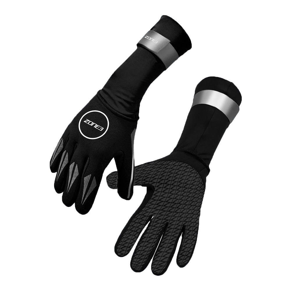 Zone3 Zone3 Rękawiczki pływackie z neoprenu, black/reflective silver S 2020 Akcesoria pływackie i treningowe NA18UNSG116/S