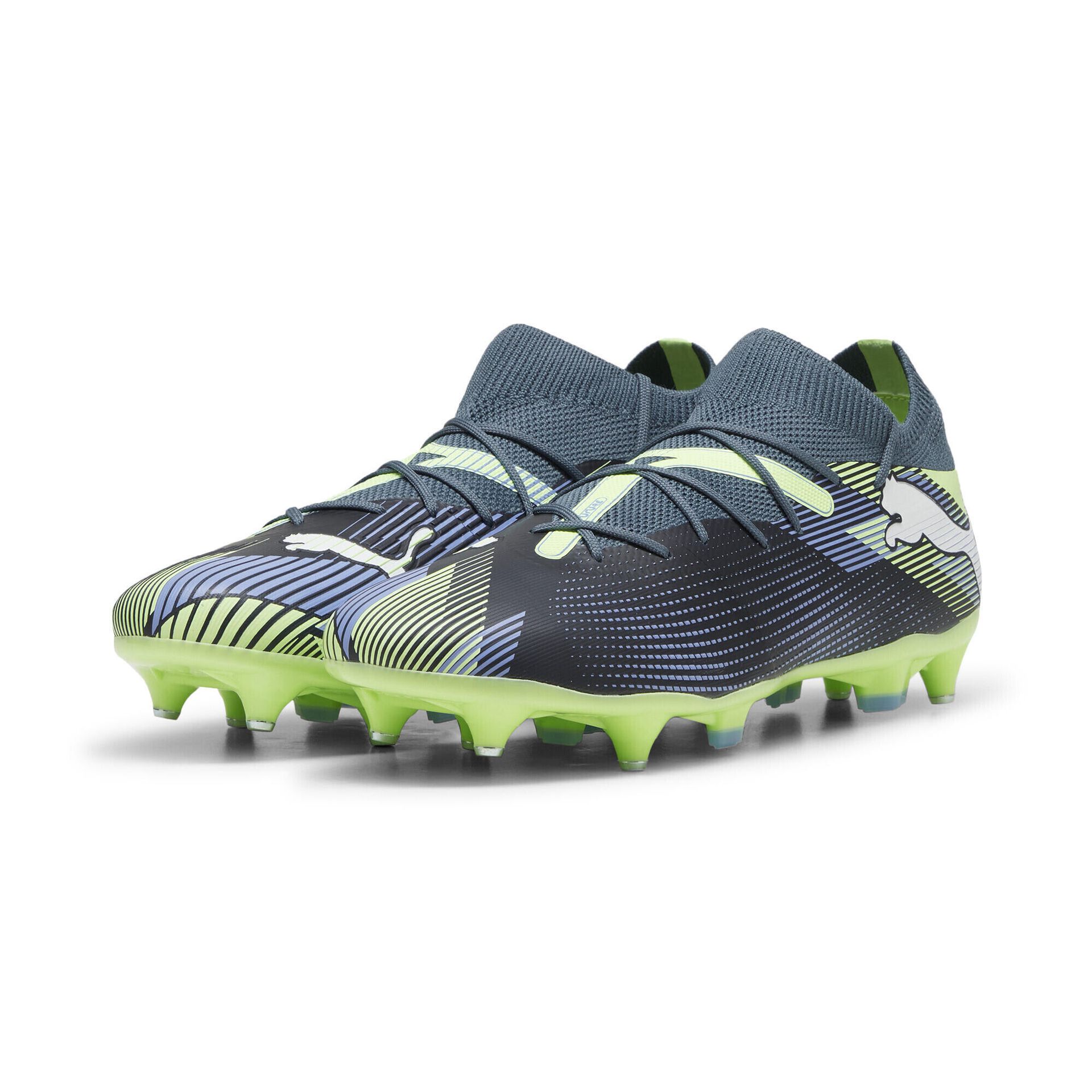 PUMA Buty piłkarskie Unisex's Future 7 Match Mxsg, Gray Skies PUMA White Fizzy Apple, 44 EU