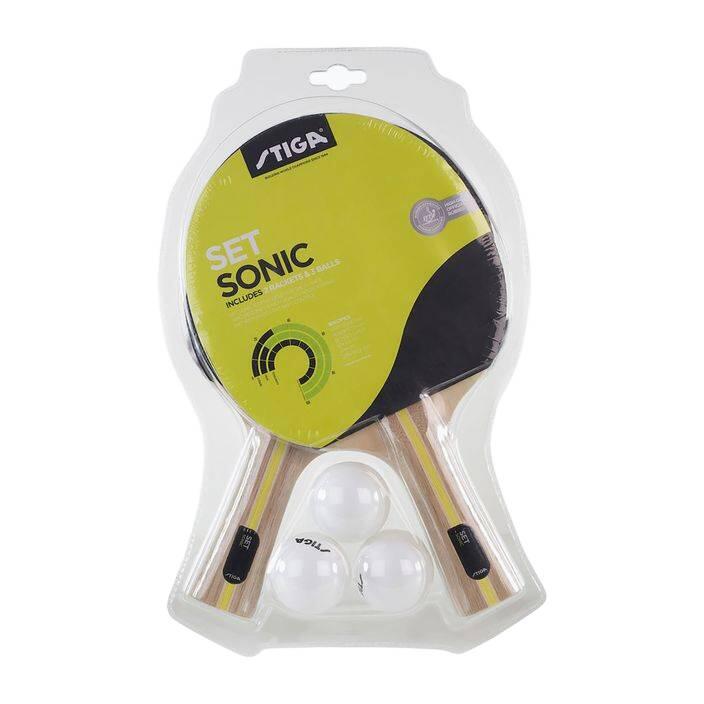 Stiga Sonic rakietki do tenisa stołowego i ball set, czarny/czerwony, rozmiar uniwersalny 1220-2816-01
