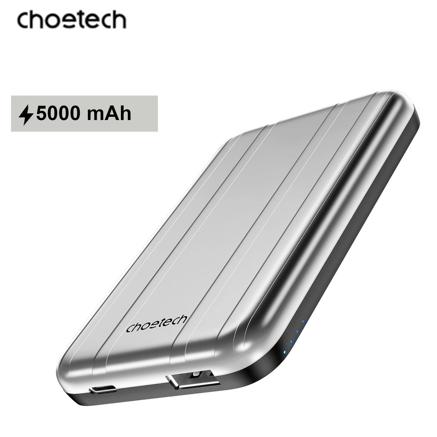 Choetech B655 MagSafe USB-A / USB-C 5000mAh srebrny