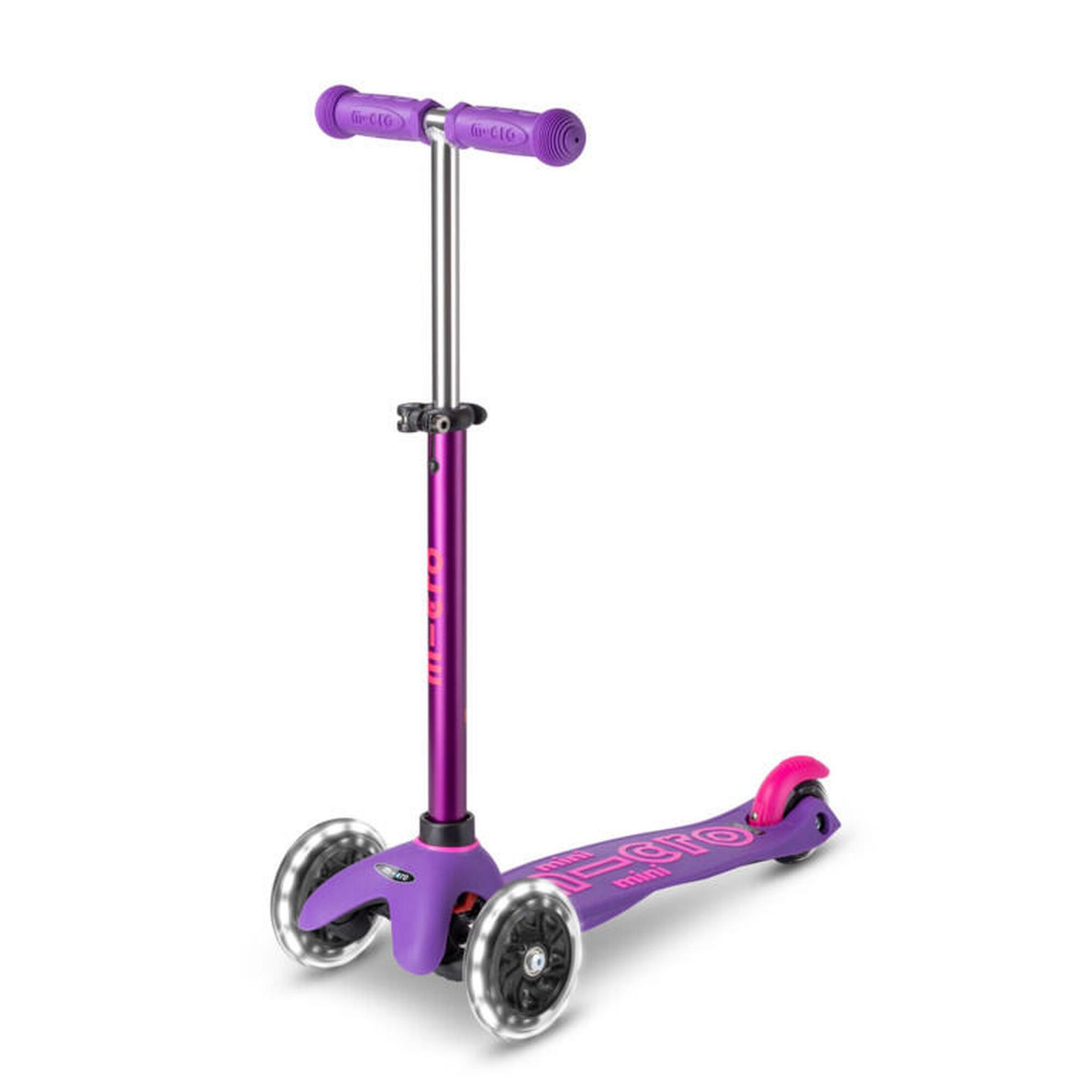 Hulajnoga trójkołowa dziecięca Micro Mini Deluxe LED purple/pink