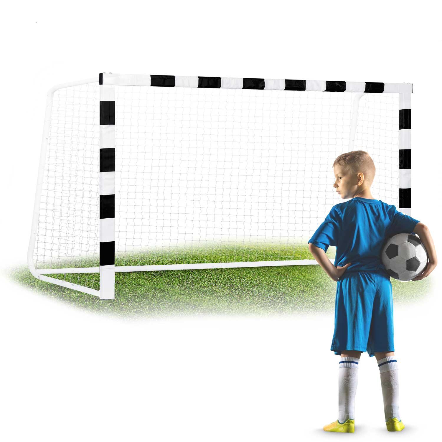 Bramka do piłki nożnej, Neo-Sport, 300x160x90 cm, czarno-biała
