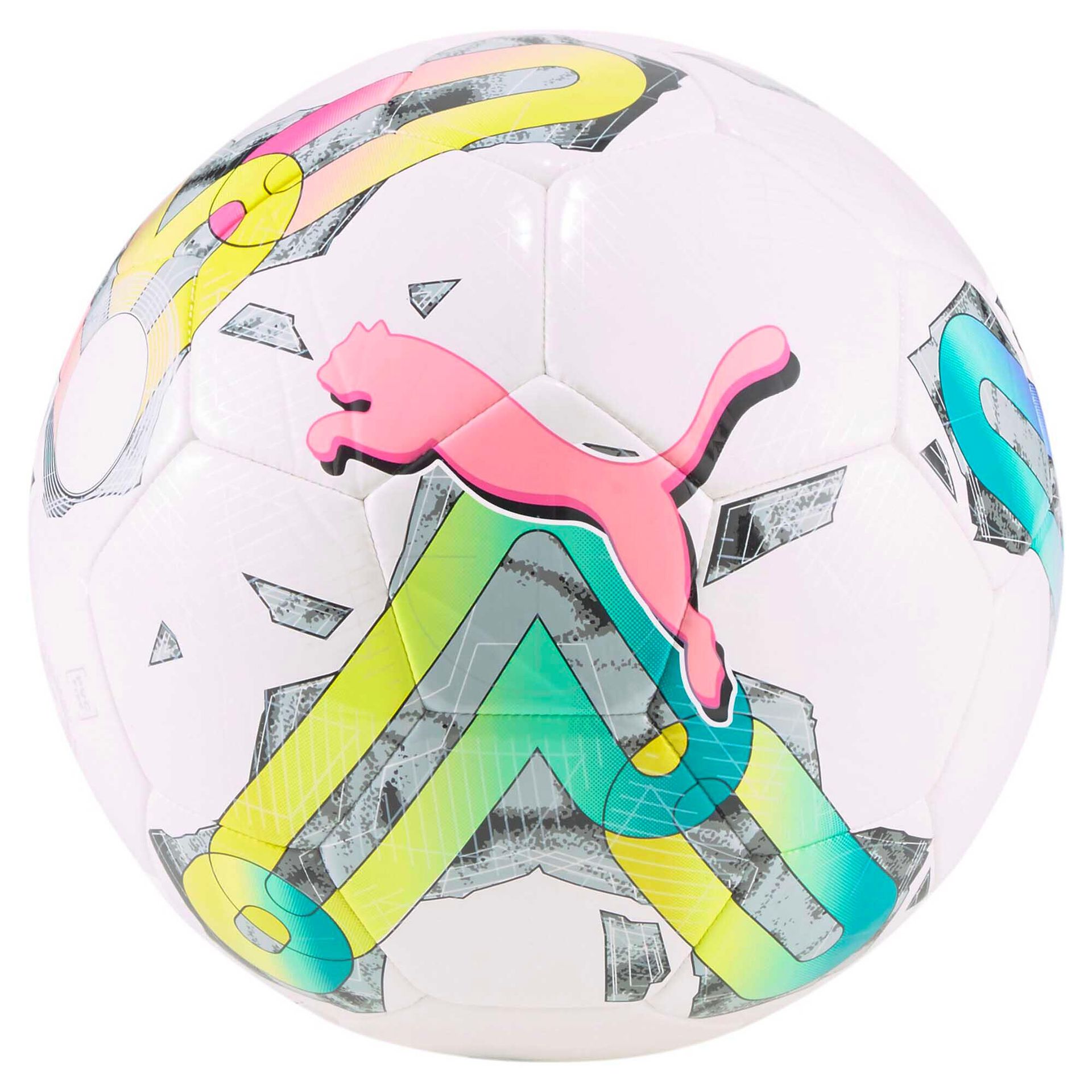 Piłka nożna Puma Orbita 6 MS biało-zielono-różowa 83787 01-5
