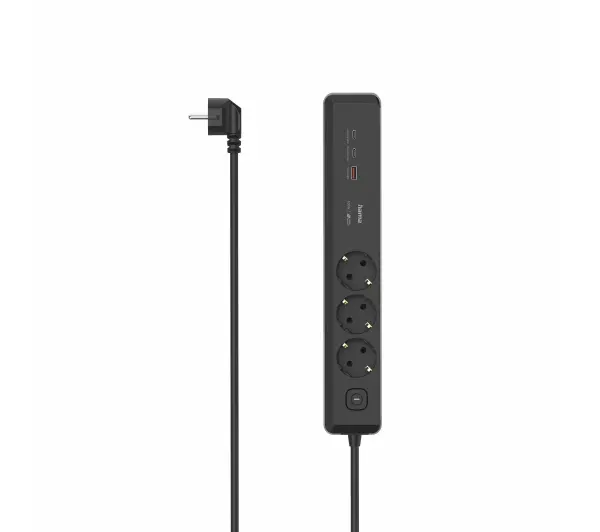 Hama 223192 3 gniazda 1,4m USB PD 100W Czarny