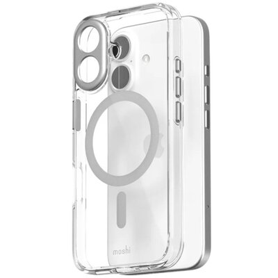 Moshi iGlaze MagSafe - Etui iPhone 16 (Luna Silver)