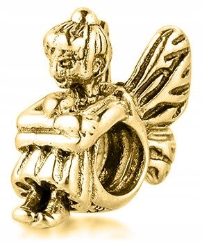 Charms złoty Elf Wróżka Serce srebro 925