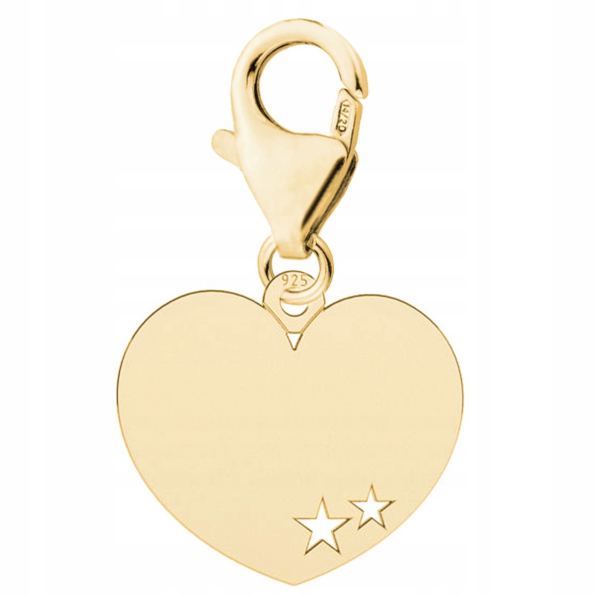 Zawieszka złota wisząca Serce Gwiazdki srebro 925