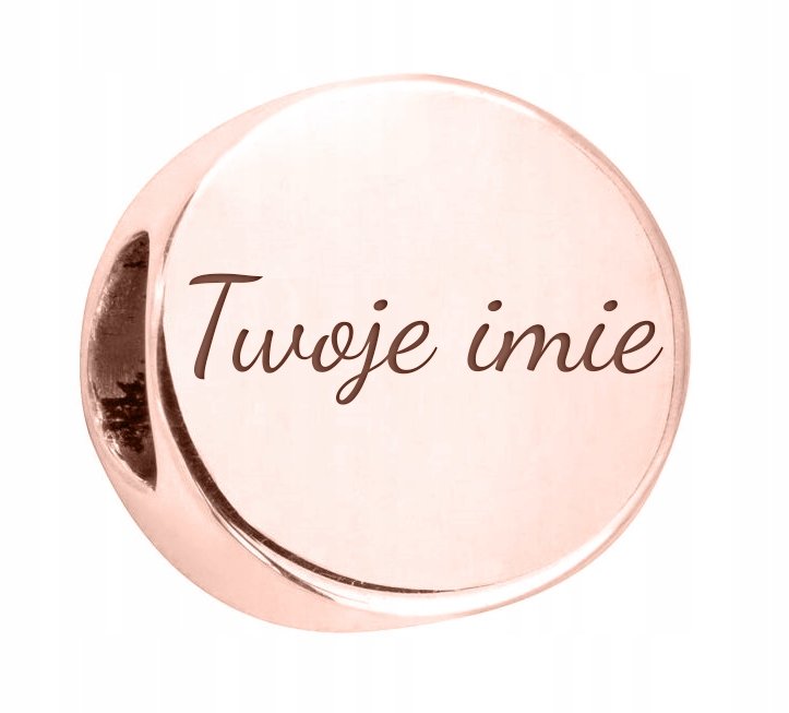 Charms Twoje Imię różowy srebro 925 + GRAWER