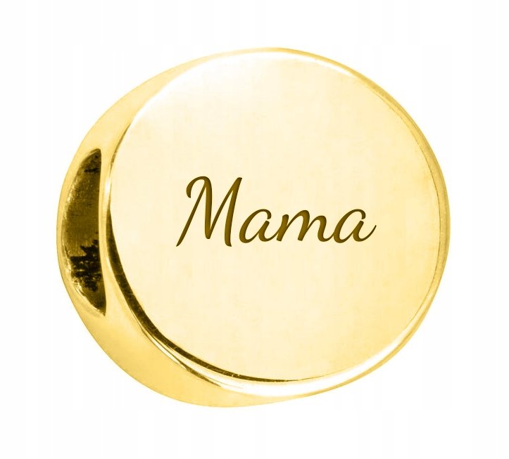 Charms złoty Mama srebro 925 + GRAWER