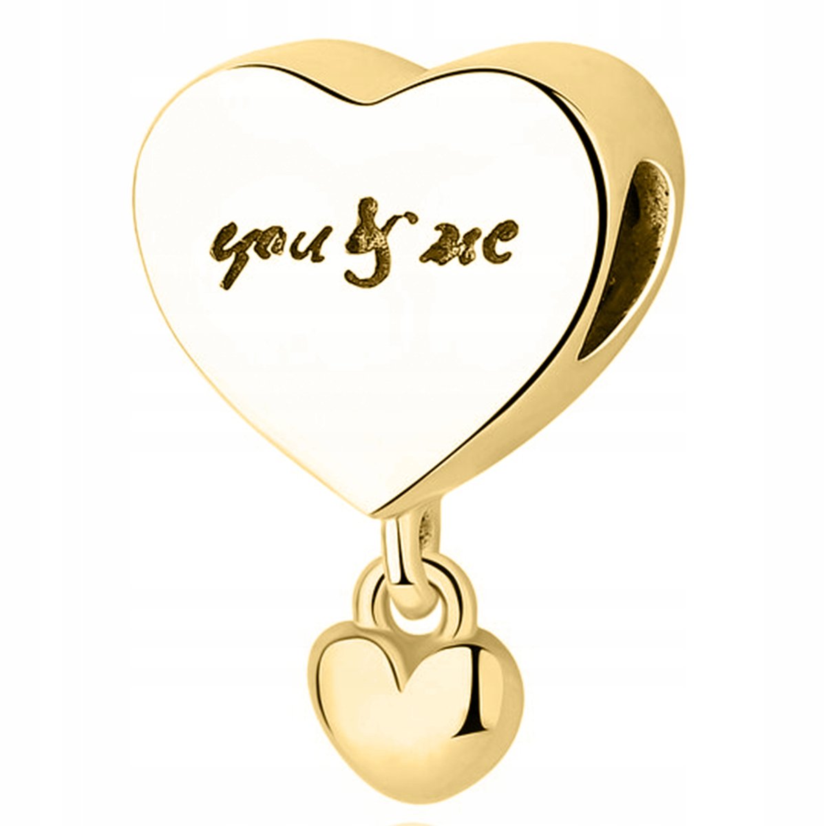 Charms złoty You & Me Serce srebro 925