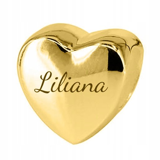 Charms złoty Liliana srebro 925 + GRAWER