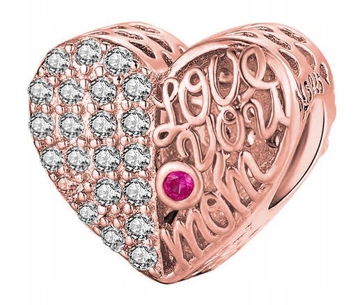 Charms Love You Mom różowe złoto srebro 925