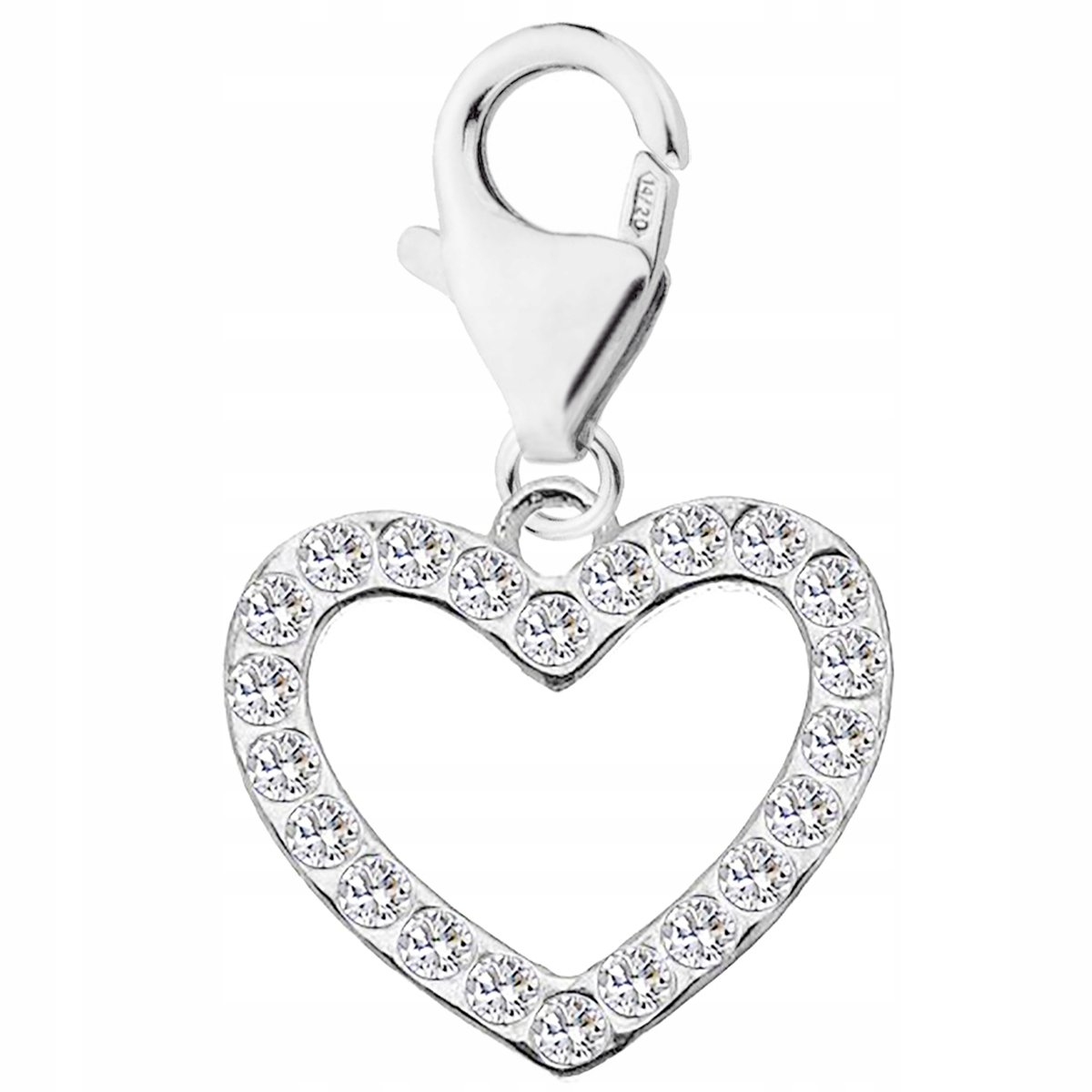 Zawieszka wisząca Serce Cyrkonie srebro 925