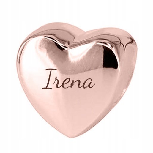 Charms różowy Irena srebro 925 + GRAWER