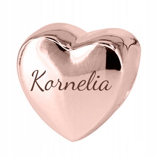 Charms różowy Kornelia srebro 925 + GRAWER