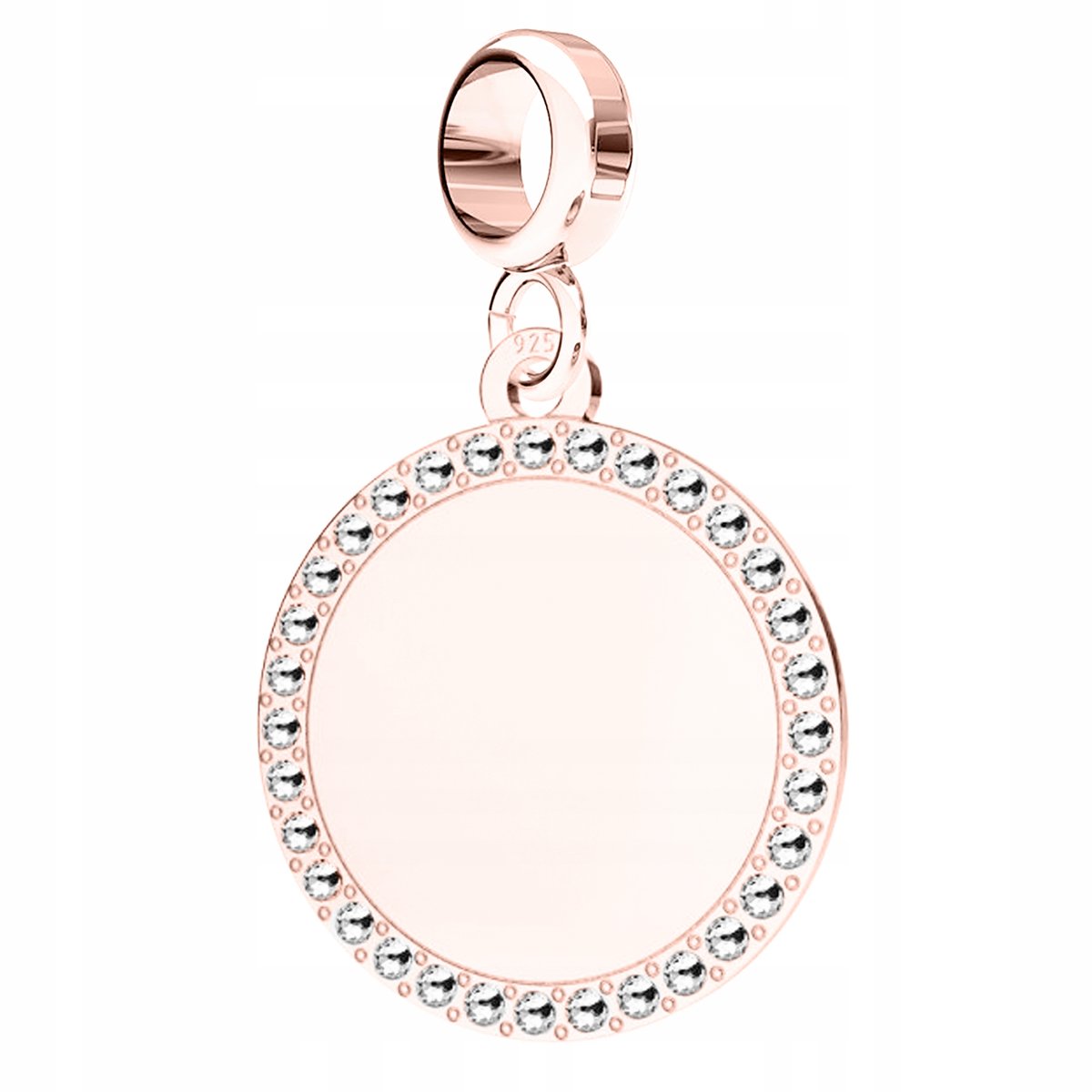 Charms Blaszka Kryształy różowe złoto S925