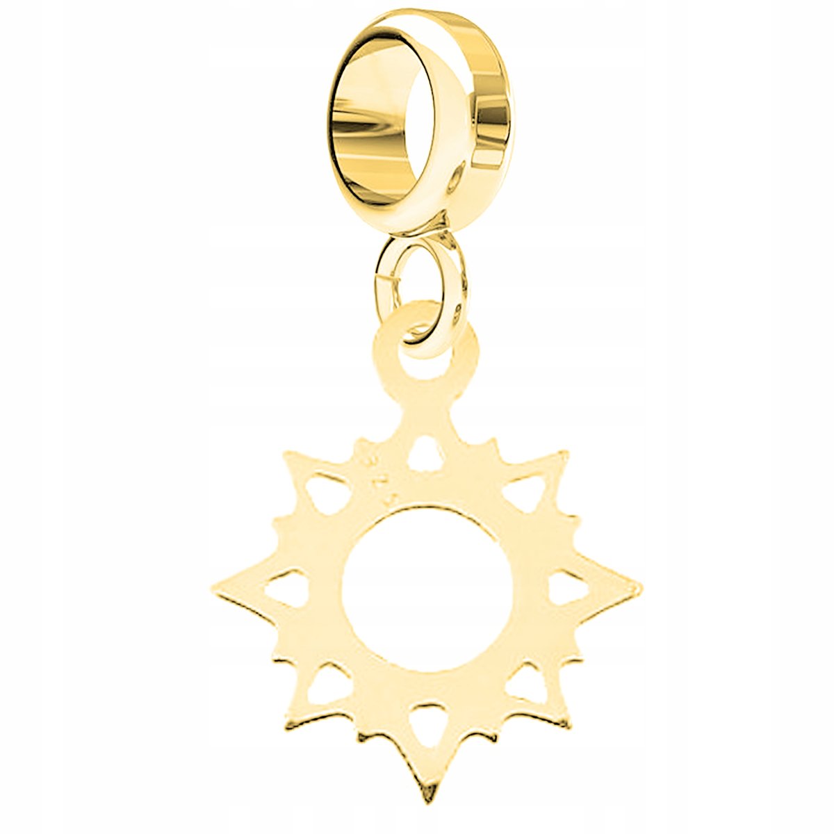 Charms złoty wiszący Słońce srebro 925