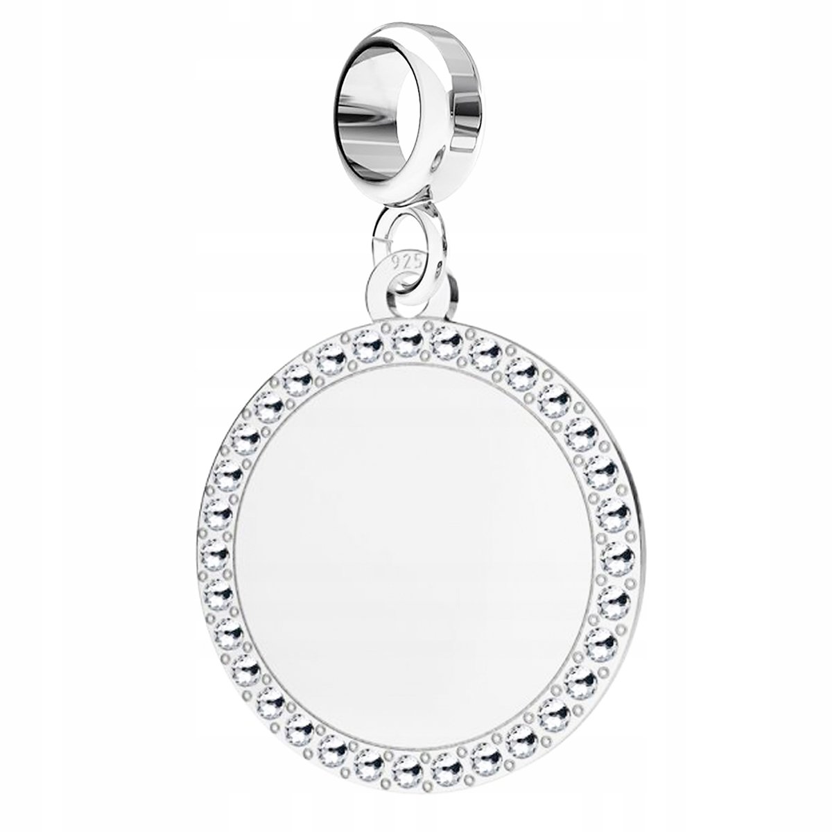 Charms wiszący Blaszka Kryształy srebro 925