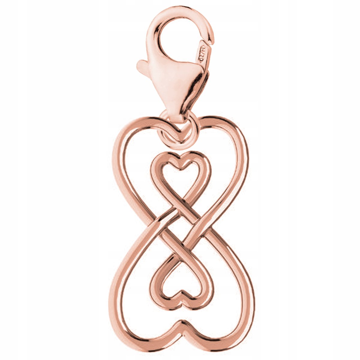 Zawieszka Nieskończoność różowe złoto srebro 925