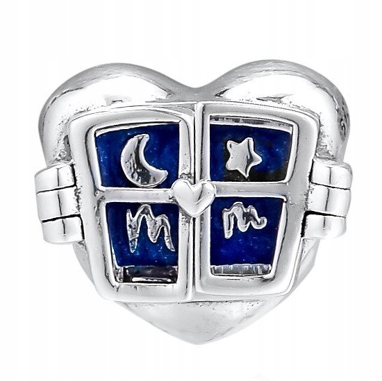 Charms Serce Okno Gwiazdy Noc srebro 925