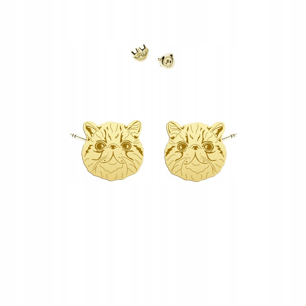 Kolczyki Złote Kot Egzotyczny 925 Biżuteria Prezent Kobieta DEDYKACJA