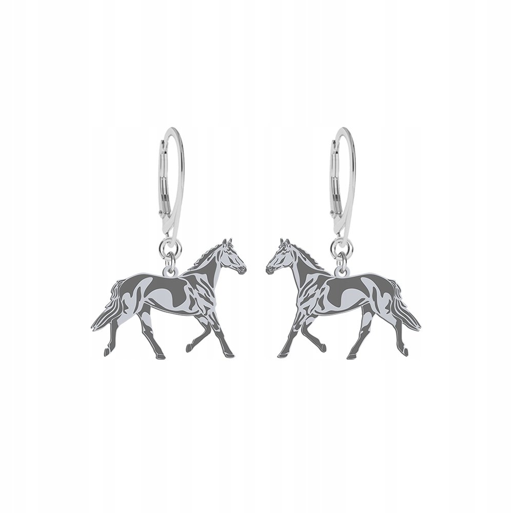 Kolczyki Srebrne z Koniem Trakeńskim 925 Prezent Biżuteria Kobieta GRAWER