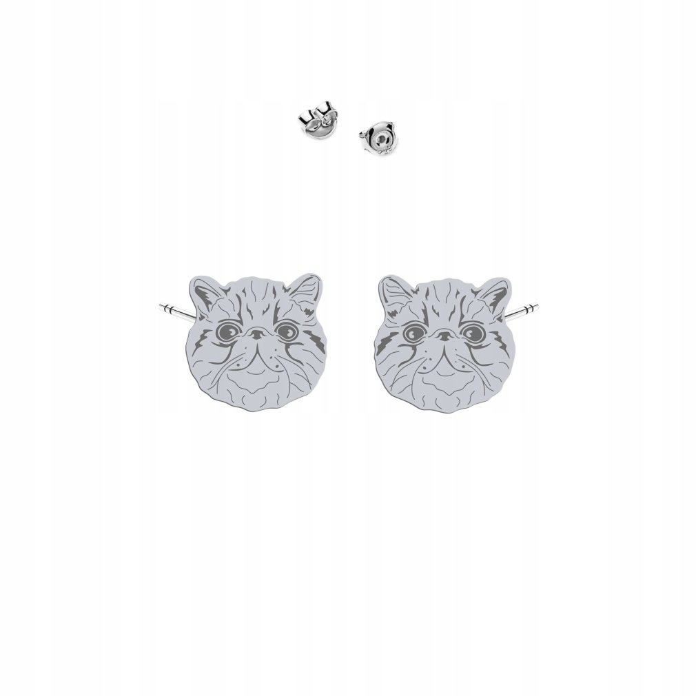 Kolczyki Srebrne Kot Egzotyczny 925 Biżuteria Kobieta Prezent DEDYKACJA