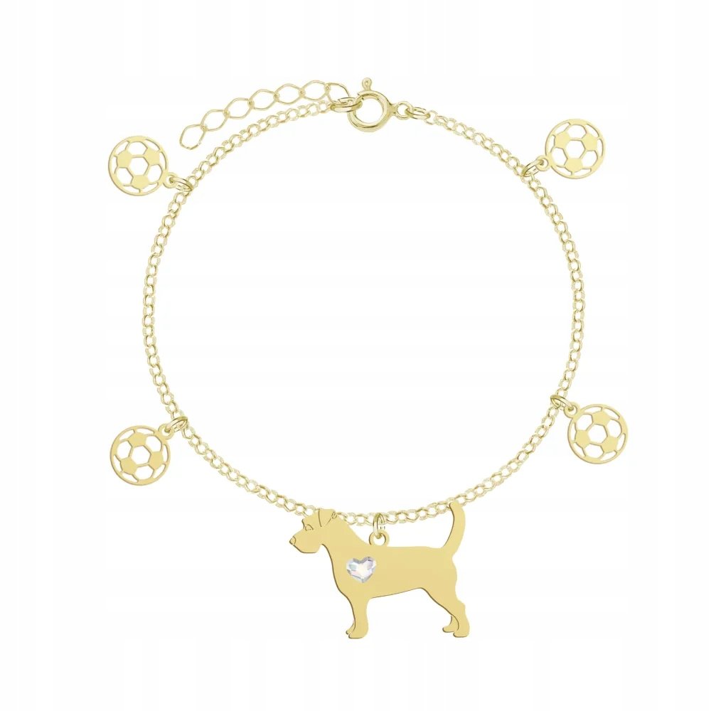 Bransoletka Złota z psem Jack Russell Terrier Szorstkowłosy 925 GRAWER