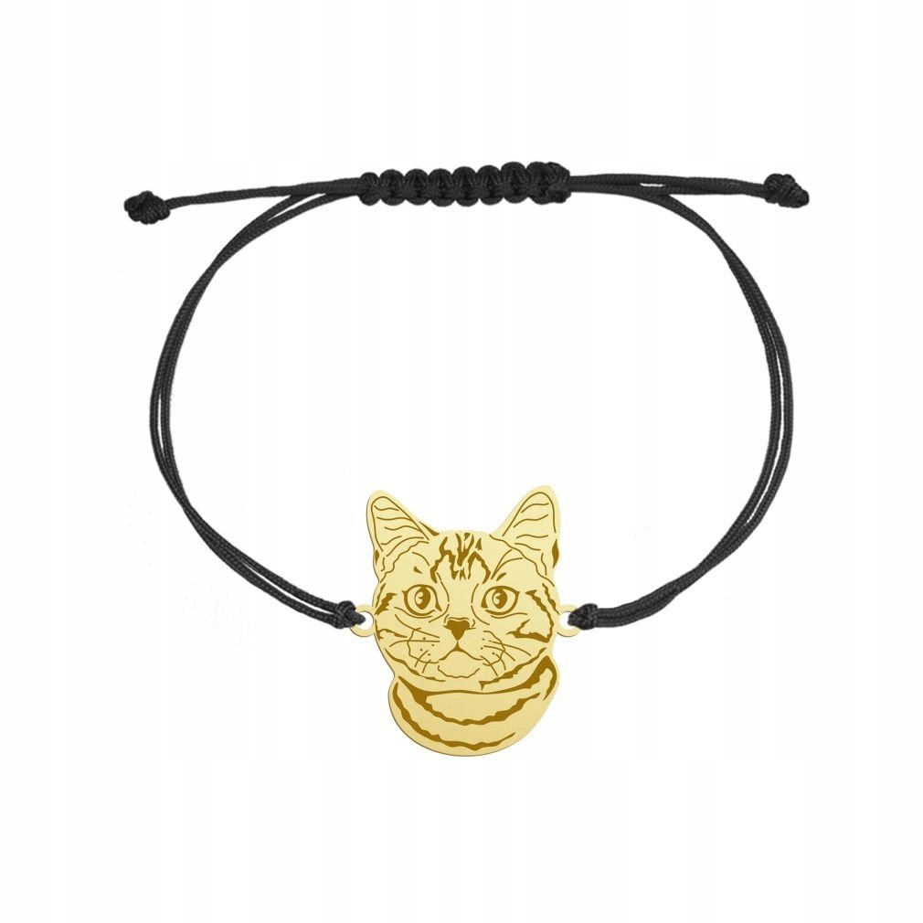 Bransoletka Złota Kot American Shorthair 925 Biżuteria Prezent GRAWER