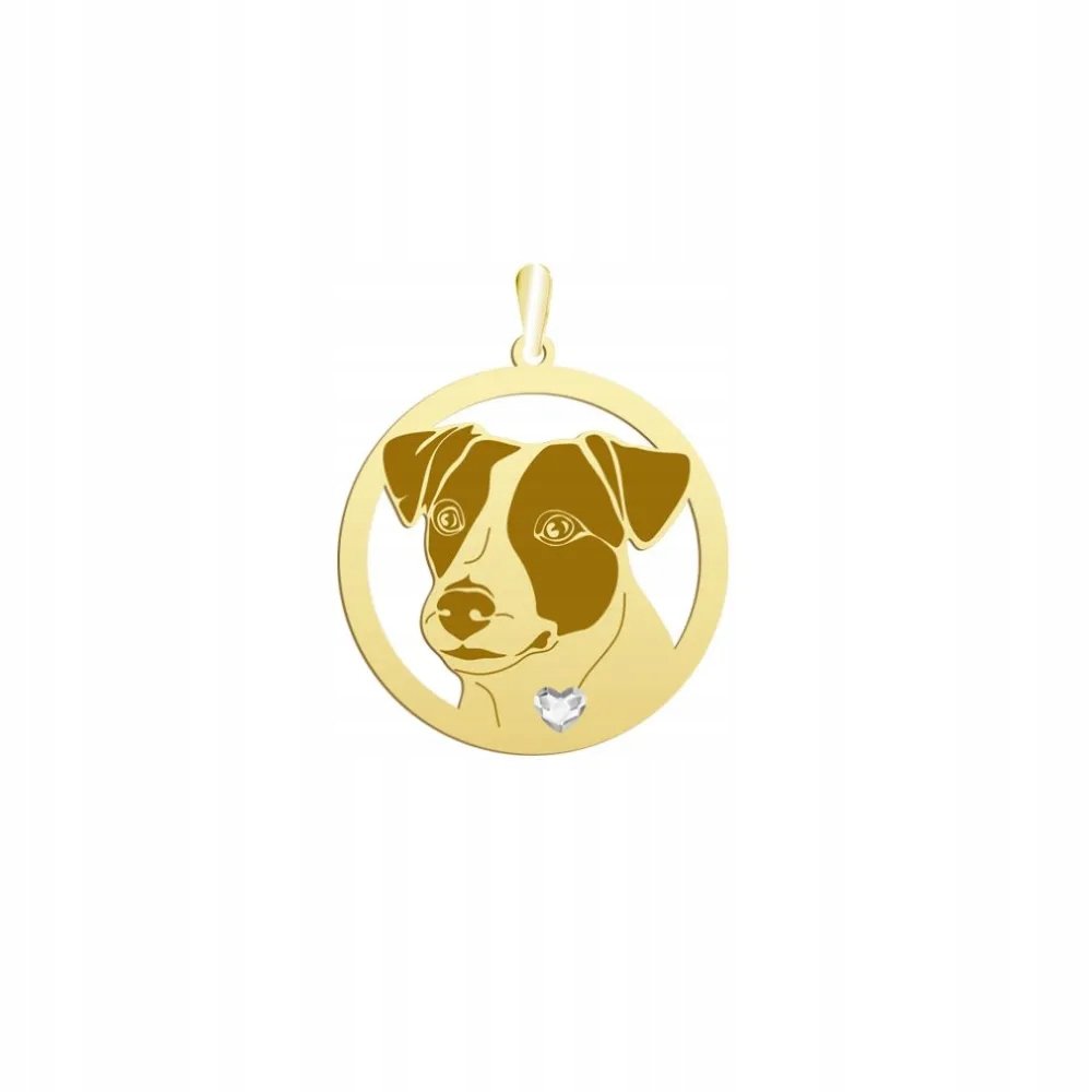 Zawieszka Złota z psem Jack Russell Terrier Krótkowłosy 925 Prezent GRAWER
