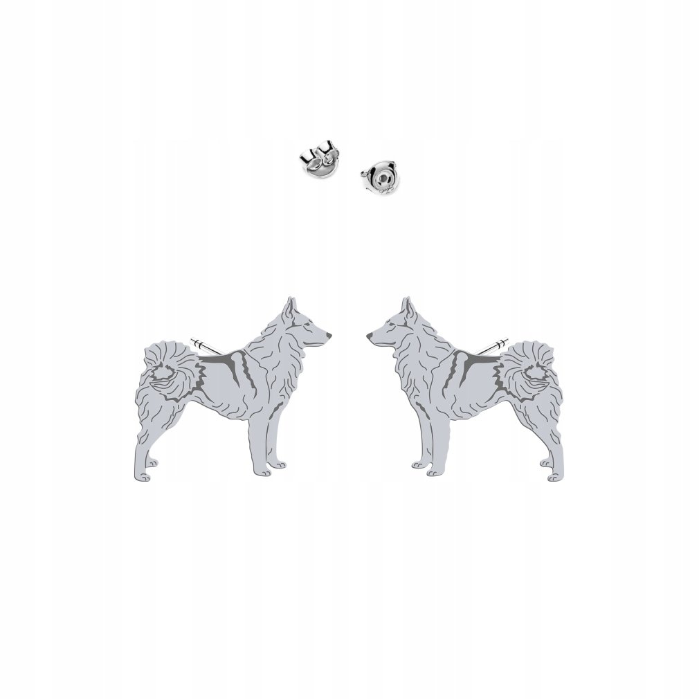 Kolczyki Srebrne z Łajką Zachodniosyberyjską 925 Sztyfty Prezent DEDYKACJA