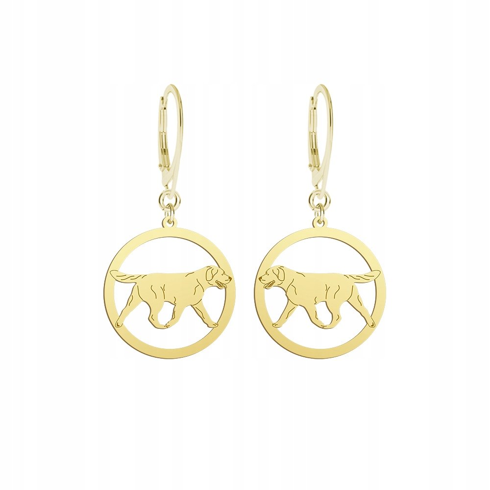 Kolczyki Złote z Labrador Retriever 925 Prezent Kobieta Biżuteria GRAWER