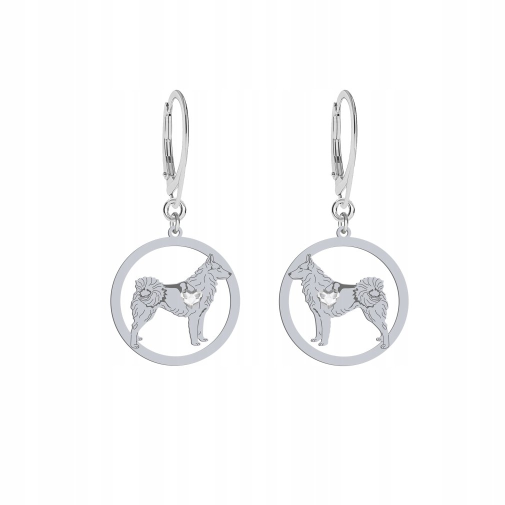 Kolczyki Srebrne z Łajką Zachodniosyberyjską 925 Kobieta Prezent GRAWER